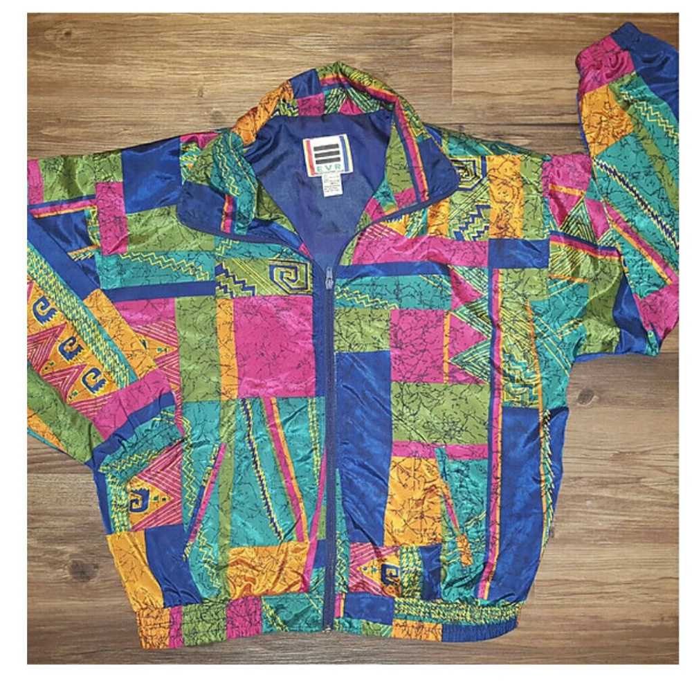 Vintage Geometric Windbreaker